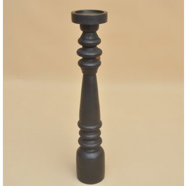 SWIE01276 ŚWIECZNIK DREWNO CZARNY H 54*10 CM