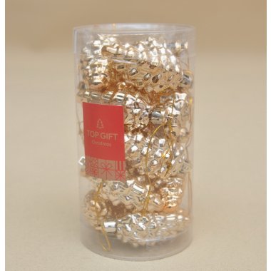 TG75285-2 BOMBKA SZYSZKI*15 PLASTIK ZŁOTE 7 CM