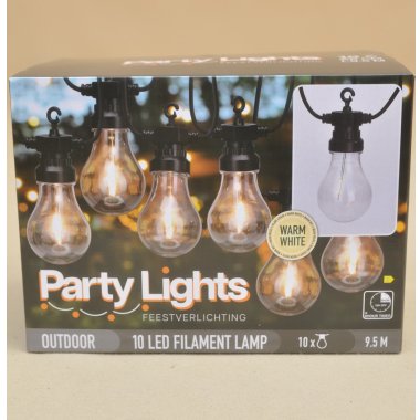 LE2200220 LAMPKI OGRODOWE 10LED B.CIEPŁY+TIME 9,5M