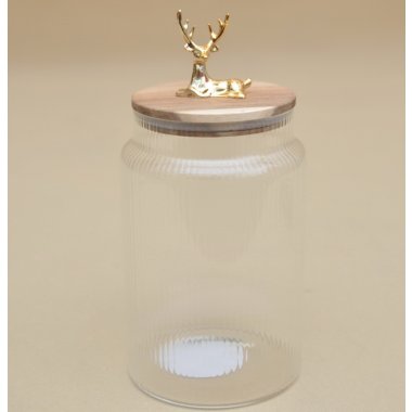 CD4000370 SŁOIK SZKLANY Z RENIFEREM 24 CM