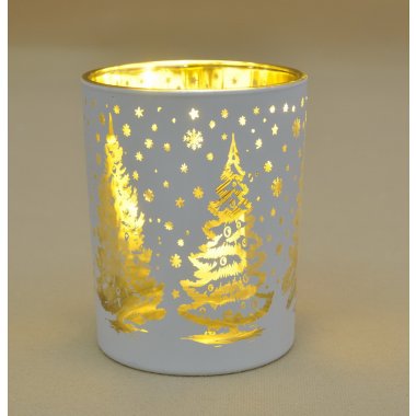 TG78859 LAMPION ŚWIECZNIK CHOINK SZKŁO H13*10 OP.6