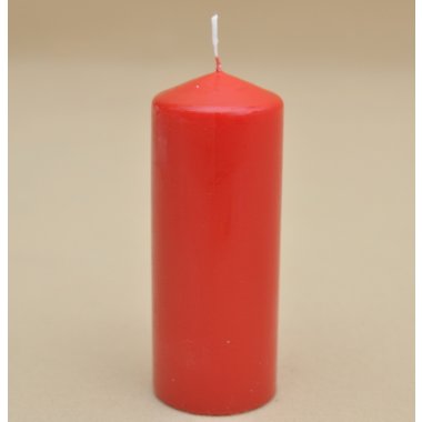 60/150-030 ŚWIECA WALEC CZERWONA 6*15CM OP.6 SZT