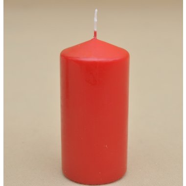 60/120-030 ŚWIECA WALEC CZERWONA 6X12CM OP/6SZT