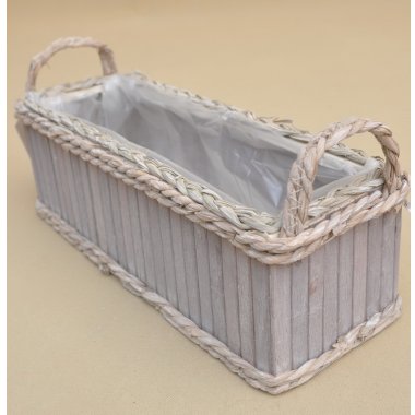 WXP250285 OSŁONKA DREWNO BOHO H14*40*15CM