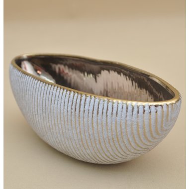 BNC-293-01396 DONICA ŁÓDKA  BIAŁA PRĄZKI H12*35 CM