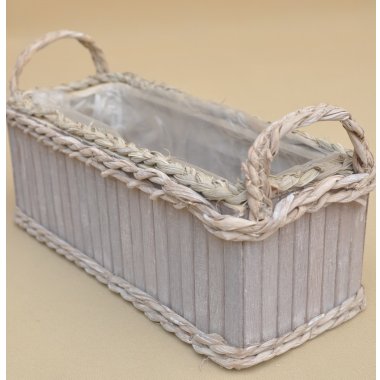 WXP250286 OSŁONKA DREWNO BOHO H14*36*15CM