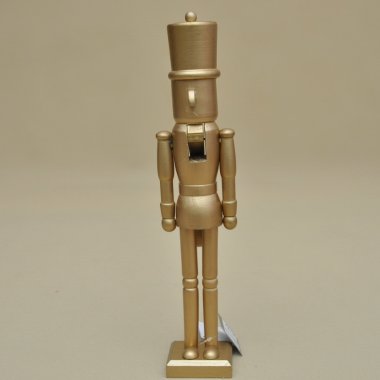 523396 DZIADEK DO ORZECHÓW DREWNO ZŁOTY H 38 CM