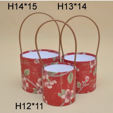 TC9145-80 FLOWER BOX*3 Z RĄCZKĄ KWIATY CZERWONE