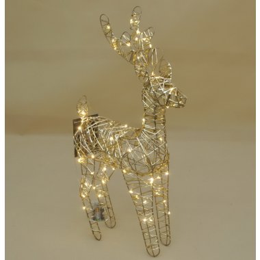 AMZ200620 RENIFER ZŁOTY RATAN METAL LED H 68*37*14