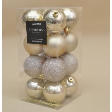 AVS100450 BOMBKA*16 ZŁOTA PLASTIK 5CM OP.12 SZT