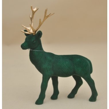 BN-3-04284 RENIFER ZIELO/ZŁOT FLOCK H28*21CM OP.24