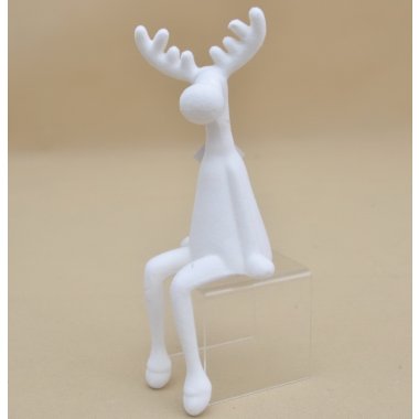 BNPK-3-03970 RENIFER FLOCK BIAŁY ZWISAJĄCY H30CM