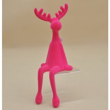 BNPK-3-04560 RENIFER FLOCK RÓŻOWY ZWISAJĄCY H30CM