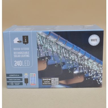 AEX100050 KURTYNA SOPLE SOLAR 240LED B.ZIMNE 8M