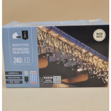 AEX100150 LAMPKI SOPLE SOLAR 240LED B.CIEP+PILO 8M
