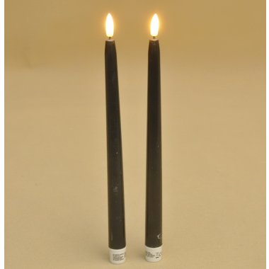 AWL100650 ŚWIECA*2 STOŻKOWA WOSK LED GRAFIT  27CM