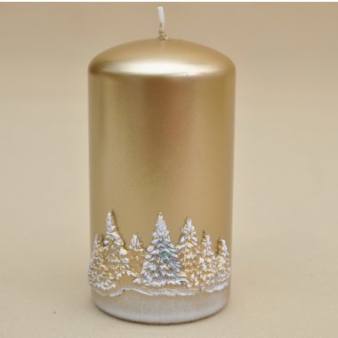 AR0018-WF-16 ŚWIECA CHOINKI ZŁOTA H 15*8 CM OP.12