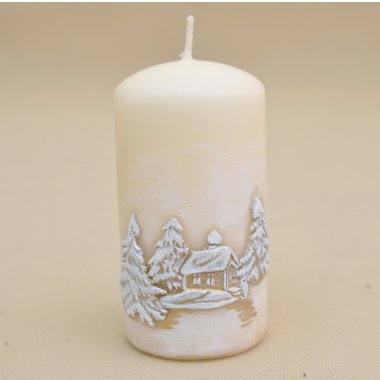 AR0003-SN-02 ŚWIECA KREM CHOINKI H 11*6 CM OP.12