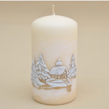 AR0014-SN-02 ŚWIECA CHOINKI KREM H 13*7 CM OP.12