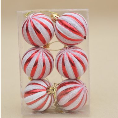 TG74384-1 BOMBKI*6 BIAŁ/CZERW. PLASTIK 5 CM