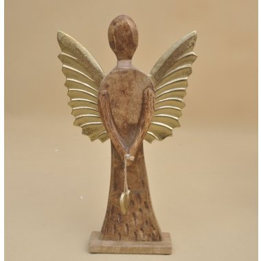 ART20361 ANIOŁ DREWNO SKRZYDŁA METAL H 42*24 CM