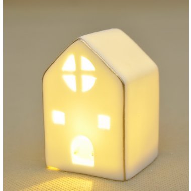 TG73202 DOMEK BIAŁY LED CERAMIKA H 8*5*5 OP.12 SZT