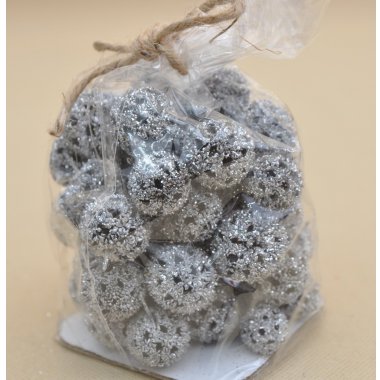 CV34499 DEKORACJE NATURA WOREK SREBRNE 2-3CM OP.12