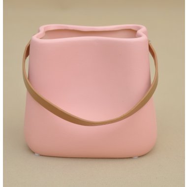 CAC-343-08233 TOREBKA RÓŻOWA CERAMIKA 18*11*11CM