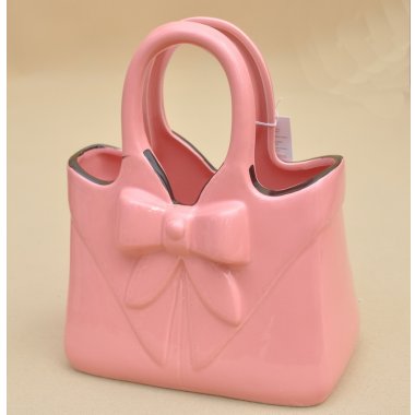 JY25N105 PINK TOREBKA CERAMIKA RÓŻOWA H26*21*10 CM