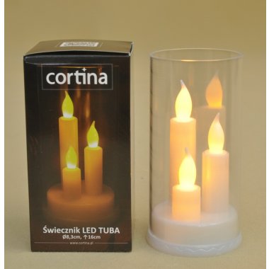 1/25/SLC ŚWIECZNIK LED W TUBIE BIAŁA 16CM O8,3 CM
