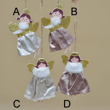 ANM221530 ZAWIESZKA WRÓŻKA DREWNO 14CM OP.72 SZT