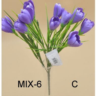 LF05 BUKIET KROKUSA*5 Z TRAWĄ 34 CM OP 6/36