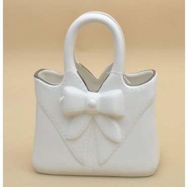 JY25N105 WHITE TOREBKA CERAMIKA BIAŁA H27*11*20