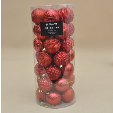 AVS101720 BOMBKA*35 CZERWONA PLASTIK MIX 6CM