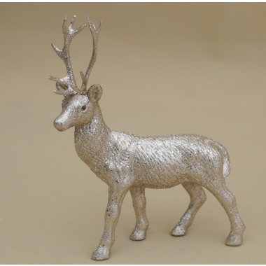 BN-3-01463 RENIFER ZŁOTY BROKAT H 28*21 CM OP.24