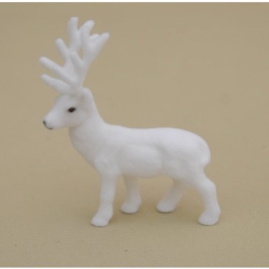 BN-3-01438 RENIFER BIAŁY FLOCK H 15*11CM OP.36