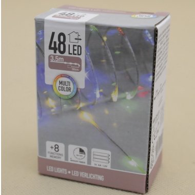 AX9650720 48LED 3.5M MULTICOLOR TIMER BATERIE 3*AA