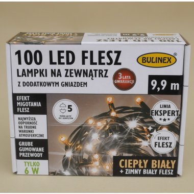 75-468 LAMPKI 100LED+G FLESZ 10M B.CIE/Z.FLES IP44