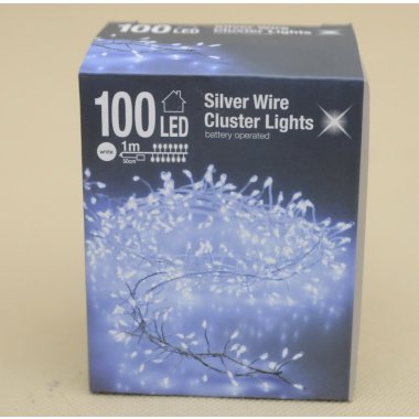 AX8717200 LAMPKI ŁAŃCUCH 100 LED B.ZIMN.TRANS 3*AA