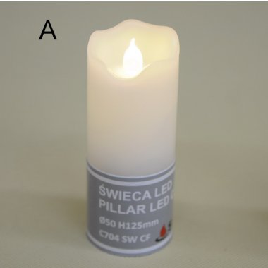 ŚWIECA LED NIERUCHOMY PŁOMYK BIAŁY/ECRU H12,5*5CM