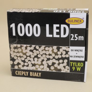13-988 LAMPKI LED 1000 LED B.C 25M IP44 ZASILACZ