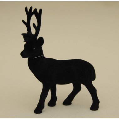 BN-3-01461 RENIFER CZARNY FLOCK H 19*13CM OP.24