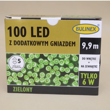 13-107 LAMPKI LED 100L+G+ ZASILACZ ZIELONE IP44