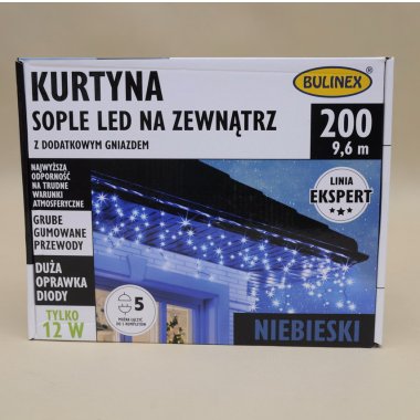 75-666 LAMPKI SOPLE 200LED+G 10M NIEBIESKIE IP44