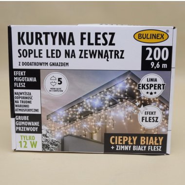 25-698 LAMPKI SOPLE 200LED FLESZ+G 10M B.CIEP IP44