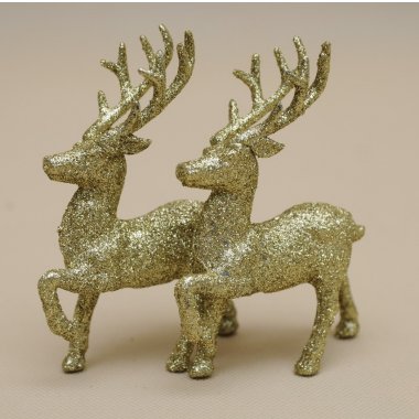 BN-67-01684 RENIFER*2 ZŁOTY PLASTIK H13*9*3 CM
