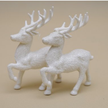 BN-67-00145 RENIFER*2 BIAŁY PLASTIK H13*9*3 CM