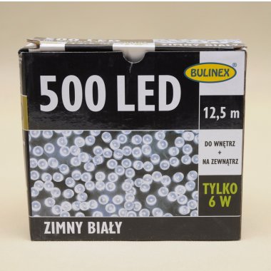 13-452 LAMPKI LED 500L B.ZIMNY+ ZASILACZ 12,5 MET
