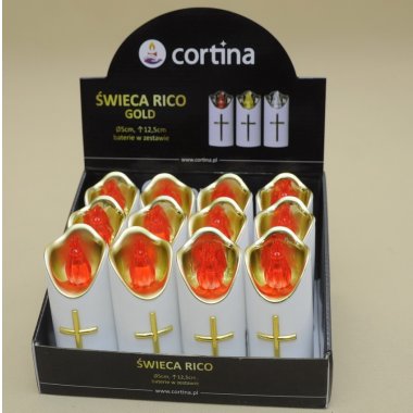1/23/LUX/WG-R ŚWIECA RICO ZŁOT/PŁ.CZER H13*5 OP.12