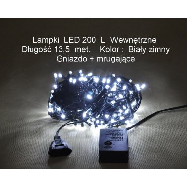 B.ZIMNE LAMPKI CHOINKOWE LED 200+G WEW. 603 13M